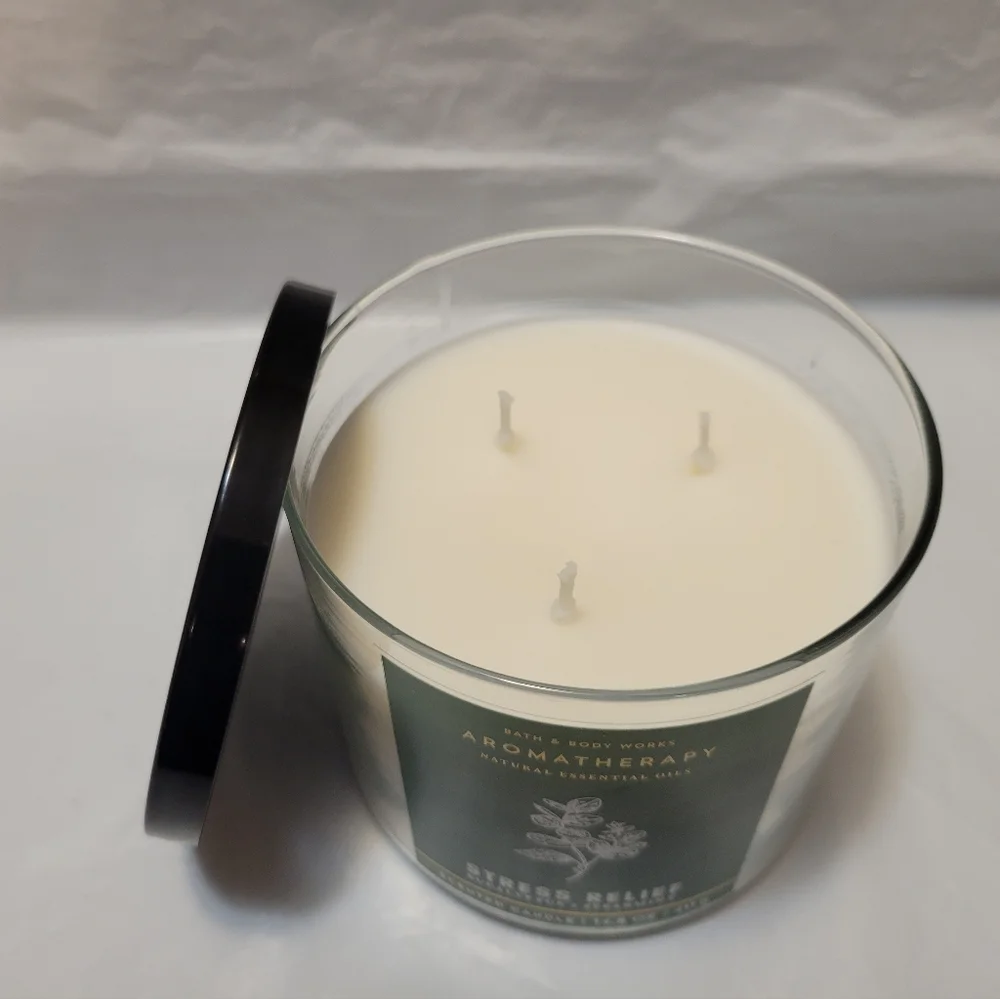 Bath & Body Works Aromatherapy STRESS RELIEF Eucalyptus Spearmint Candle 14.5 oz - Picture 2 of 3